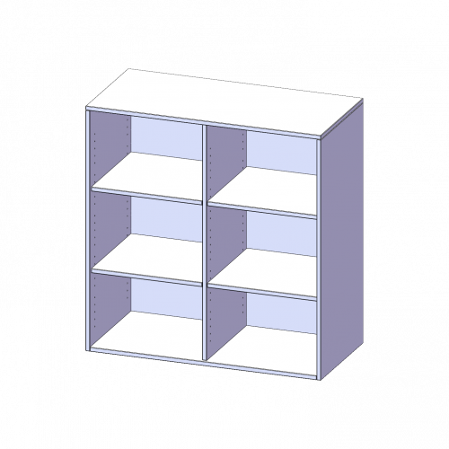 Aufsatzregal für ErgoTray Serie, 3 Ordnerhöhe - Serie evo180 mit Mittelwand, B/H/T: 104,5x108x40 cm
