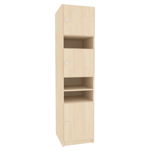 Schließfachschrank, 3 abschließbare & 3 offene Fächer B/H/T: 42x190x52 cm