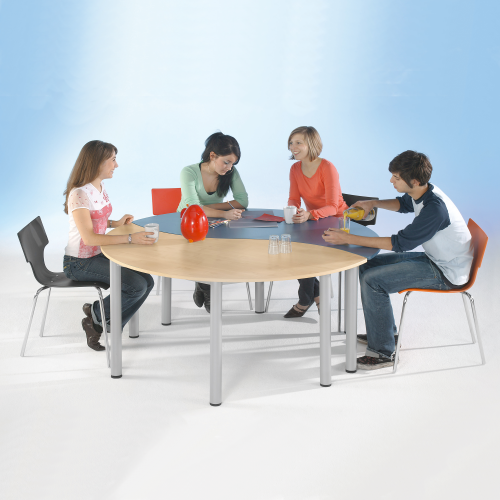 "SoooRounD" Basic II Halbrundwellentisch, höhenverstellbar B/H/T: 160x58-72x80 cm