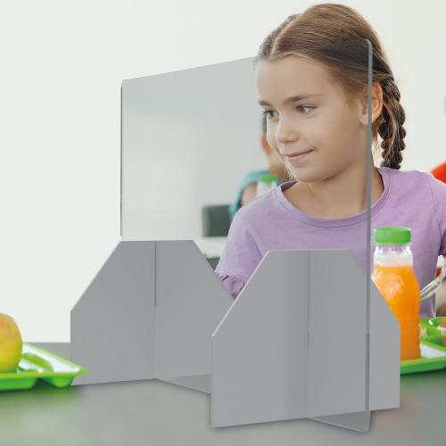 Polystyrol Schutzwand als Tischaufsteller zum Coronaschutz, 5 Stück im Set B/H: 75x55 cm