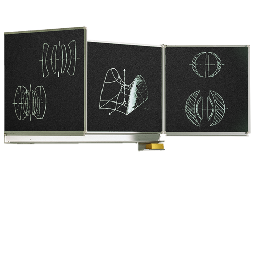 Wandtafel Schultafel aus Premium Stahlemaille, Serie FZ E MF 200x100 cm FF 100x100 cm 6 m² Schreibfläche, schwarz