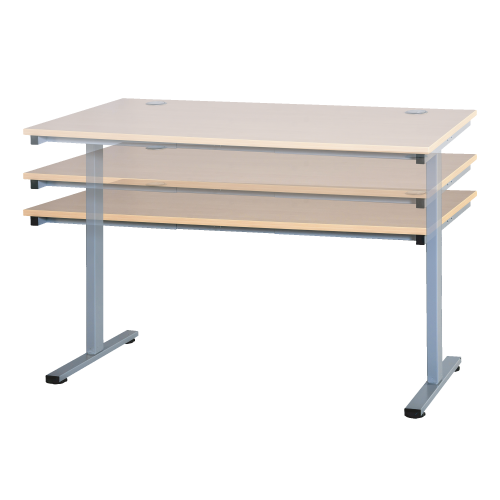 Elektrisch höhenverstellbarer Schreibtisch T: 80 cm, Höhenverstellung von 72-121,5 cm, in 4 verschiedenen Breiten, mit Handschalter