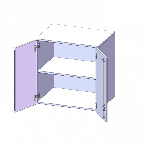 Aufsatzschrank für ErgoTray Serie, 2 Ordnerhöhen - Serie evo180 zwei Türen, B/H/T: 70,3x72x40 cm
