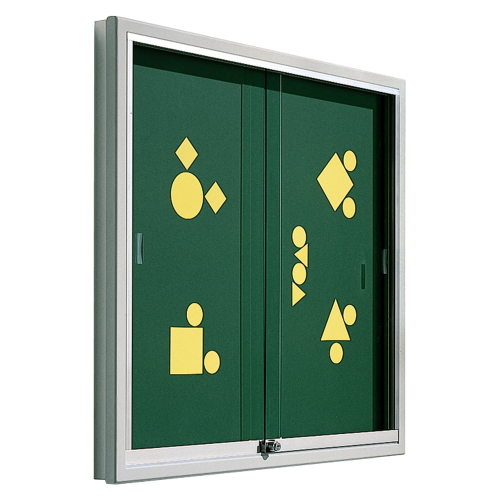 Informationsvitrine V9 aus Premium Stahlemaille mit grüner Rückwand B/H/T: wählbar, 93x8 cm