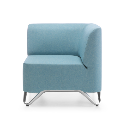 BOXIT - Designer Ecksessel B/H/T: 75x74x75 cm, Sitzhöhe: 43 cm, Gestellfarbe Holz, Bezug Stoff