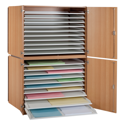 Bildertruhe mit 20 Auszugböden B/H/T: 111x166x81 cm