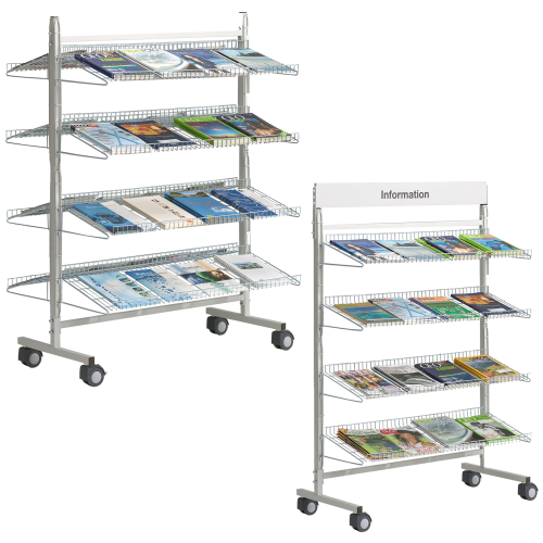 Prospektregal mit Ablagen, verzinkt