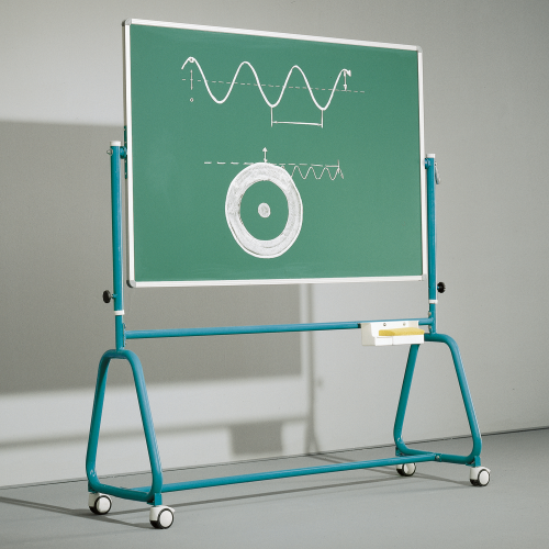 Fahrbare Tafel aus Premium Stahlemaille mit Rundrohrgestell, Serie 6 E Tafelfläche: B/H: 120x100 cm, schwarz