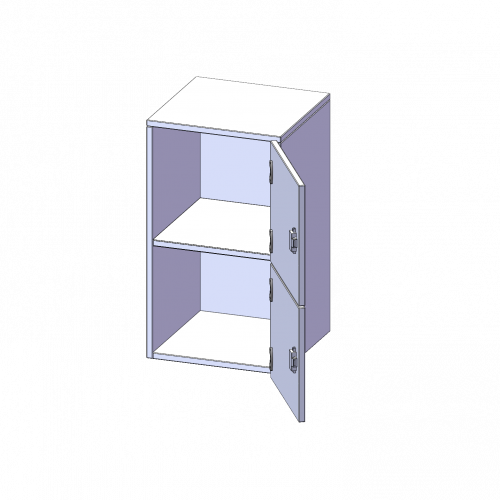 Schließfach - Aufsatzschrank, 2 Ordnerhöhen - Serie evo180 B/H/T: 40,5x72x40 cm, 2 Schließfächer, Türen öffnen nach rechts