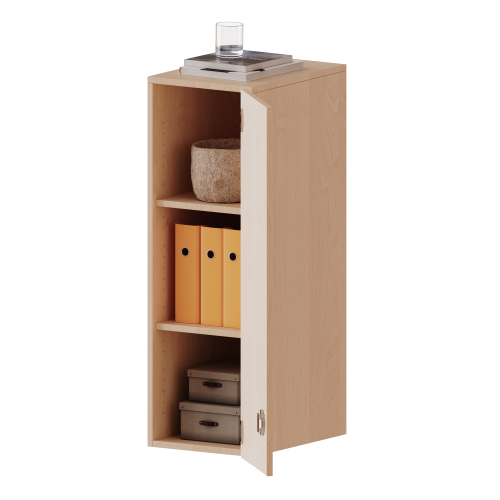 Aufsatzschrank für ErgoTray Serie, 3 Ordnerhöhe - Serie evo180 Gesamthöhe 108 cm, Breite 36,1 cm, 1 Tür