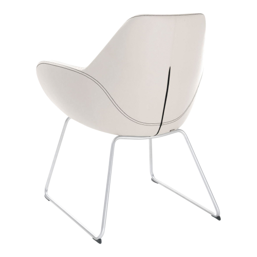 1-Sitzer Stuhl Nele, mit Kufengestell B/H/T: 67x85x62 cm, Gestellfarbe: Schwarz, Bezug wählbar