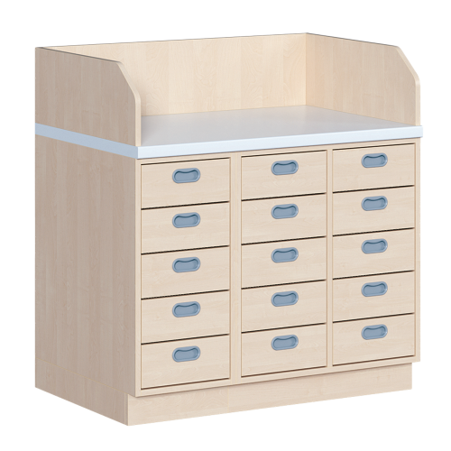 Wickelkommode, dreireihig 15 Schübe, B/H: 107x113 cm