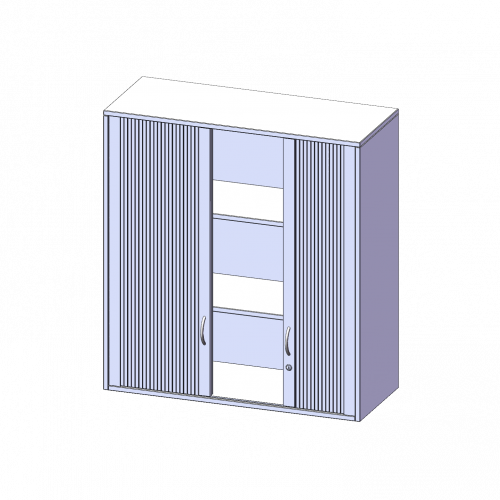 Aufsatzschrank mit Rollo, 3 Ordnerhöhen - Serie evo180 B/H/T: 100x108x40 cm, Querrolladen, abschließbar