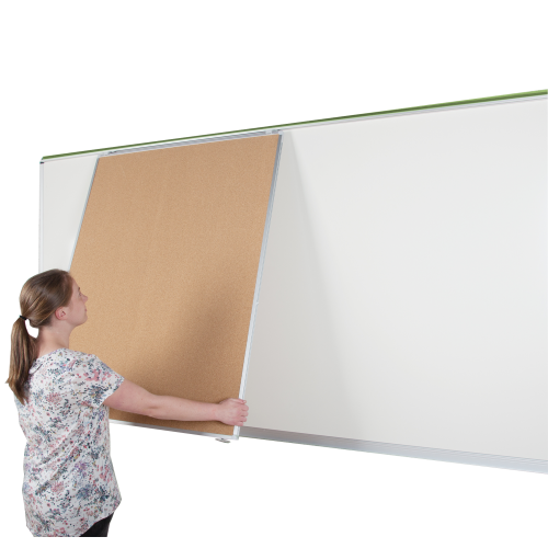 Tafel Naturkork/Korklinol für XXL Media-Rail 1 Wandtafel, doppelseitig B/H: 100x126 cm, Korklinolfarbe dunkelblau