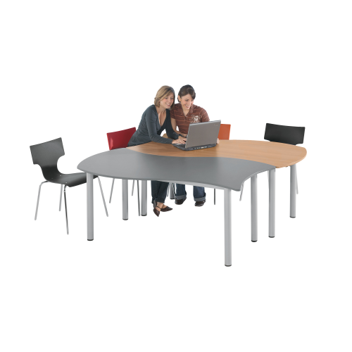 "SoooRounD" Tafelrunde "Quadrat" 2x WI168 (1x Grau, 1x Buche hell) B/H/T: 160x72x80 cm