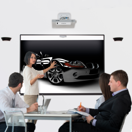 Projektionstafel Serie PTFT Bilddiagonale: 87": Außenmaße: 192x130 cm, Bildgröße: 192x120 cm, magnethaftend, 6-Punkt-Befestigung