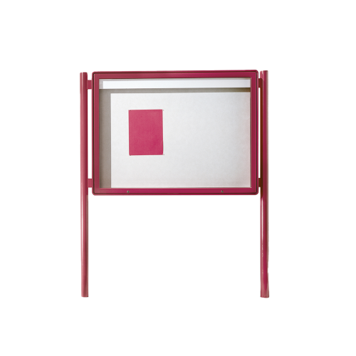 Aluvitrine Modell W9, Stahlemaille in Weiß B/H/T: 107x107x6,5 cm, Einsatzbereich Innen