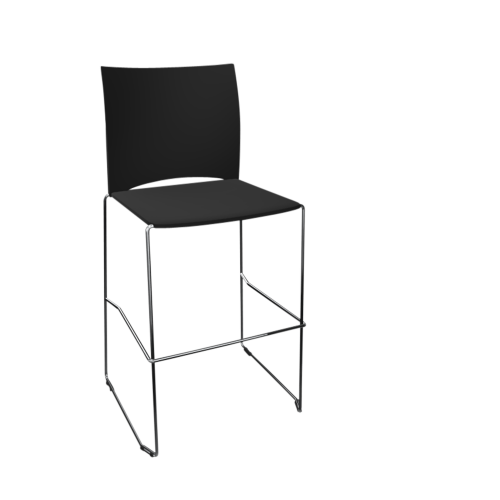 Barhocker Diane mit Sitz & Rückenlehne Kunststoff B/H/T: 58x110x54 cm, Kufengestell