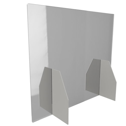 Polystyrol Schutzwand als Tischaufsteller B/H: 65x55 cm