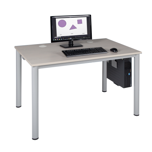 EDV-Tisch, Rundrohrgestell mit Kabelkanal H/T: 72x80 cm, Breite wählbar