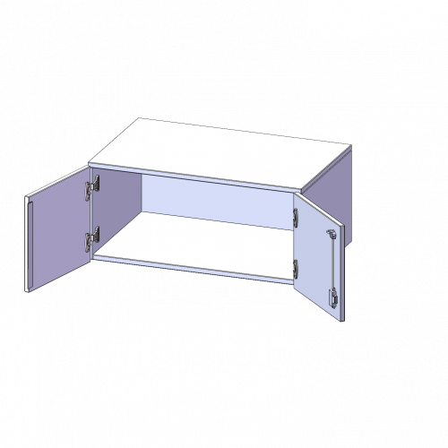 Aufsatzschrank, 1 Ordnerhöhe - Serie evo180 B/H/T: 80x36x40 cm, 2 Türen, abschließbar