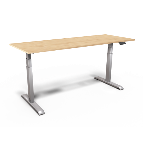 Elektrisch höhenverstellbarer Schreibtisch Gestell in Silber (Weißaluminium), B/H/T: 120x65-130x80 cm