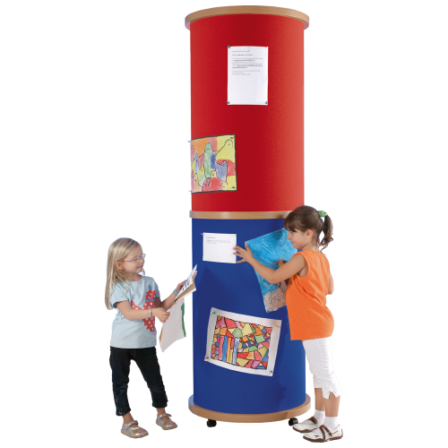 Mobile Litfaßsäule mit hochwertigem Stoffbezug In Höhe 190 cm und 220 cm lieferbar, Durchmesser: 60 cm