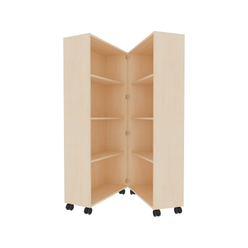 Bücherwagen mit 6 Einlegeböden, zusammenklappbar, fahrbar B/H/T: 80x167,5x64 cm