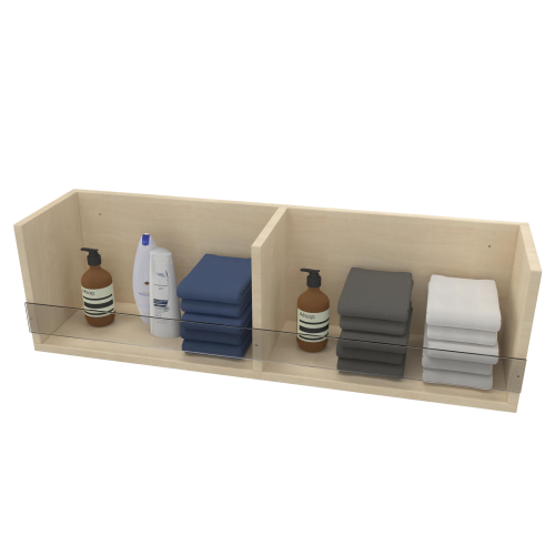 Pflegemittelregal, passend zu Wickelkommoden mit Pflegemittelfächern und Plexiglasblenden