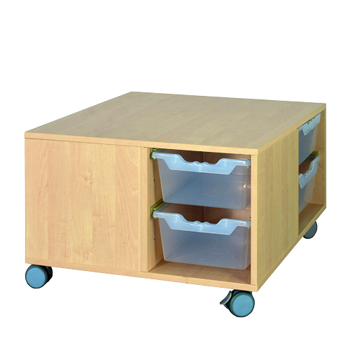 Bau- und Spielinsel ohne Aufkantung B/H/T: 75x47,5x75 cm, Oberplatte mit Melaminbeschichtung