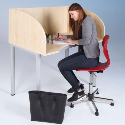 Arbeitstisch mit Sichtblende und Körperausschnitt B/H/T: 120x53x80 cm, mit Kabelkanal