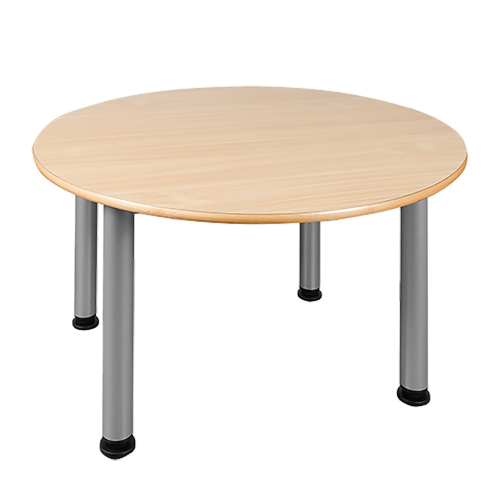 Runder Tisch, Platte mit Schichtstoff verschiedene Größen in wählbarer Höhe, Stahlrohr-Füße Ø 60