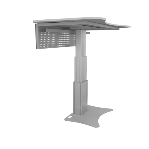 Elektrisch höhenverstellbares Pult mit Blechkabelkanal & Frontblende B/H/T: 160x65-135x90 cm