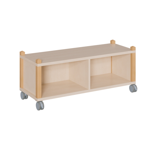 fahrbares Regal in Stollenbauweise B/H/T: 109x42,5x40 cm, 2 Fächer