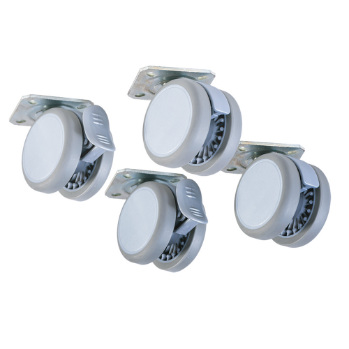 Aufpreis für Möbelrollen im Durchmesser 75 mm Set von 4 Rollen, davon 2 St. feststellbar - nur für Möbel bis 80 cm Höhe!!