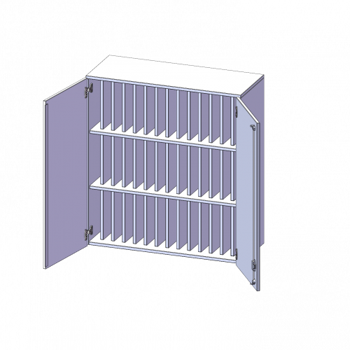 Aufsatzschrank für Klassenbücher, 3 Ordnerhöhen - Serie evo180 B/H/T: 100x108x40 cm, 3 Reihen für je 14 Klassenbücher