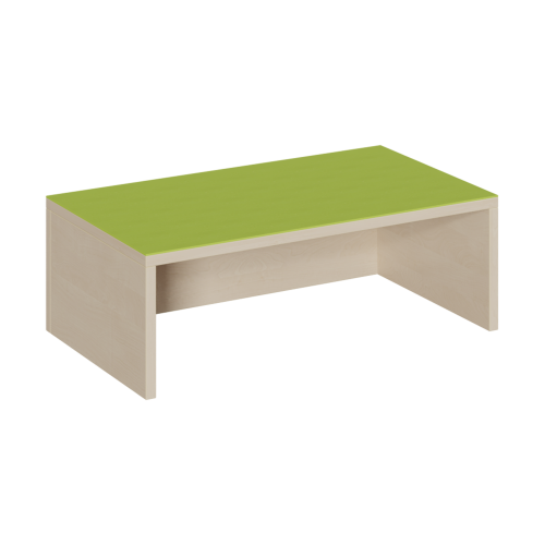 Rechteck-Podest einseitig offen, Linoleum-Deckplatte B/H/T: 70x24x40 cm, Längsseite für Rollkasten offen