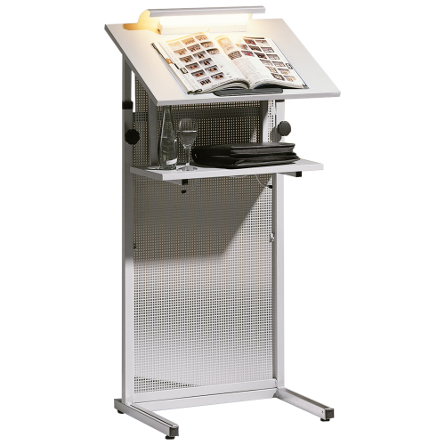 Rednerpult mit Lochblech Frontblende der Serie RP 7 B/H/T: 60x106-128x45 cm