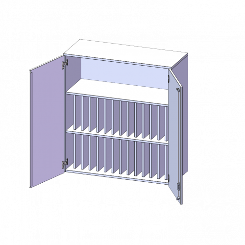 Aufsatzschrank für Klassenbücher, 3 Ordnerhöhen - Serie evo180 B/H/T: 100x108x40 cm, 2 Reihen für je 14 Klassenbücher