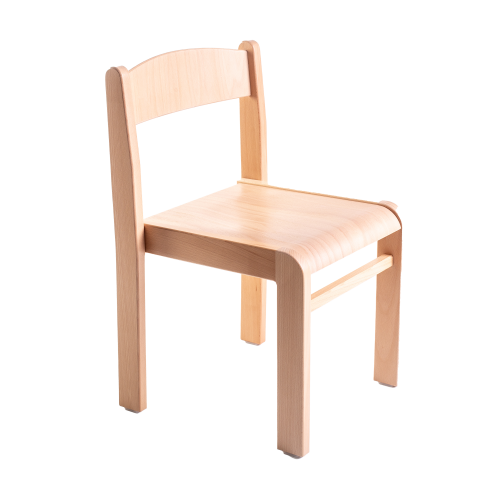 Stapelstuhl LIMBI Holzstuhl, Sitz natur lackiert