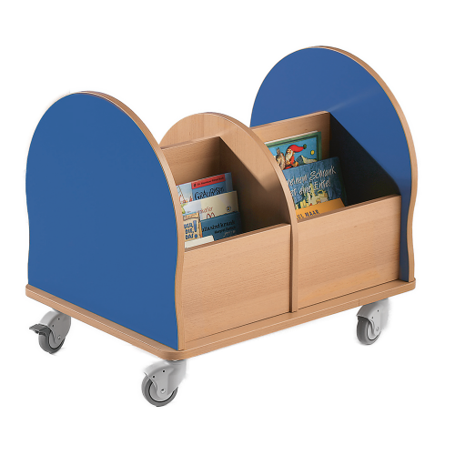 Bücherwagen Leseratte Mini B/H/T: 75x60x55 cm, mit 4 Fächern und gerundeten Seitenwangen