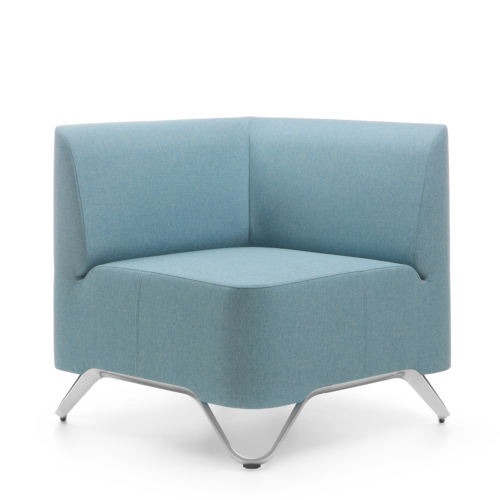 BOXIT - Designer Ecksessel B/H/T: 75x74x75 cm, Sitzhöhe: 43 cm, Gestellfarbe Holz, Bezug Stoff