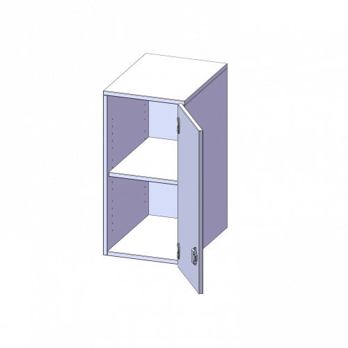 Aufsatzschrank für ErgoTray Serie, 2 Ordnerhöhen - Serie evo180 B/H/T: 36,1x72x40 cm, 1 Tür, Tür öffnet rechts
