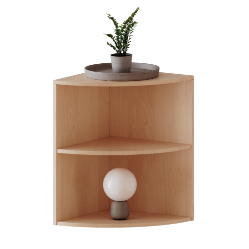 Außenecke Aufsatzregal, 2 Ordnerhöhen - Serie evo180 Gesamthöhe 72 cm, Viertelkreis, Erweiterung rechts oder links