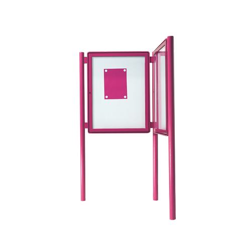 Aluvitrine Modell W6, Stahl weiß B/H/T: 82x107x6,5 cm, Türanschlag Rechts, Einsatzbereich Innen