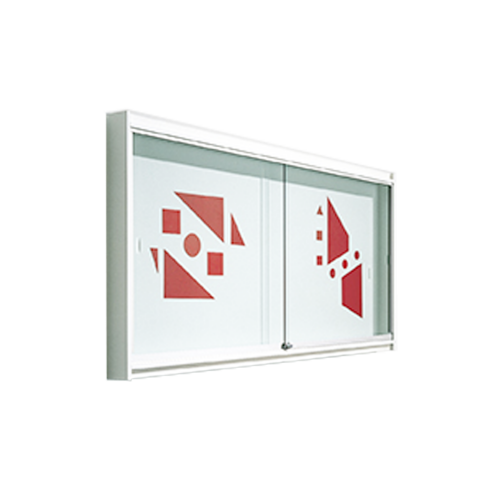 Holzvitrine Modell IV 1 B/H/T: 100x100x12 cm, Stahlrückwand weiß