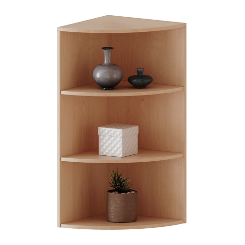 Außenecke Aufsatzregal, 3 Ordnerhöhen - Serie evo180 Gesamthöhe 108 cm, Viertelkreis, Erweiterung rechts oder links