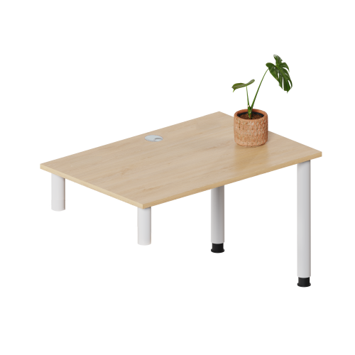 Aufsatztisch für seitliches Regal B/H/T: 120x76/56x80 cm, Tischplatte einseitig für Regal, Kabeldurchlässe, passend zu Regalen mit Kabelkanal