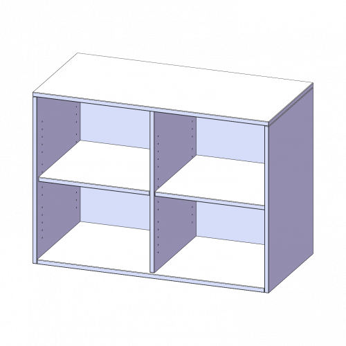 Aufsatzregal, 2 Ordnerhöhen - Serie evo180 B/H/T: 100x72x40 cm, mit Mittelwand