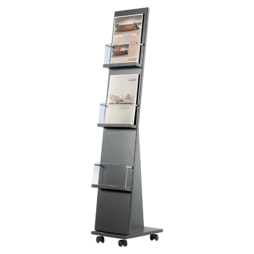 Prospektständer Blickfang B/H/T: 25x135x35 cm, 3 Prospektablagen